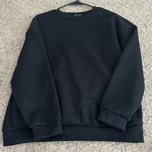 black crewneck with graphics, shein, medium